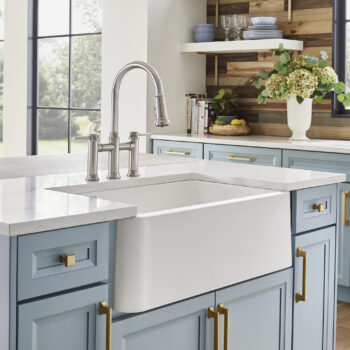 Blanco Ikon SILGRANIT 33" Double Bowl Apron-Front Farmhouse Sink with Low Divide - White - Image 4