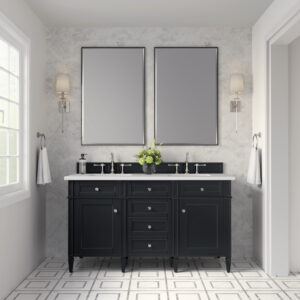 Brittany 60″ Double Vanity, Black Onyx