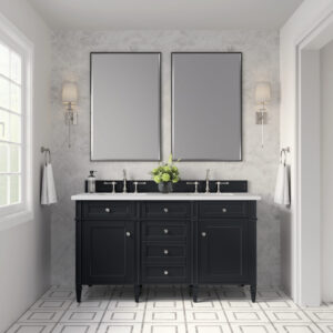 Brittany 60″ Double Vanity, Black Onyx