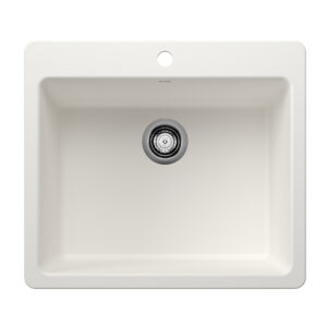 Blanco Liven SILGRANIT 25″ Single Bowl Dual Mount Kitchen Sink – White