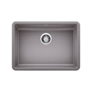 Blanco Precis SILGRANIT 25″ ADA Single Bowl Undermount Kitchen Sink – Metallic Gray