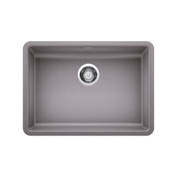 Blanco Precis SILGRANIT 25" ADA Single Bowl Undermount Kitchen Sink - Metallic Gray