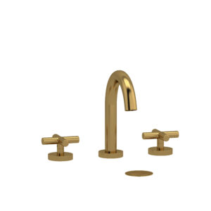 Riobel Riu™ Widespread Lavatory Faucet With C-Spout In Brushed Gold