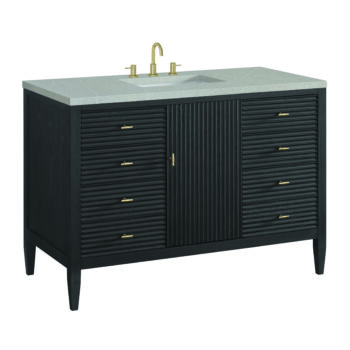 Myrrin 48" Vanity, Carbon Oak w/ 3 CM Eternal Serena Quartz Top - Image 6