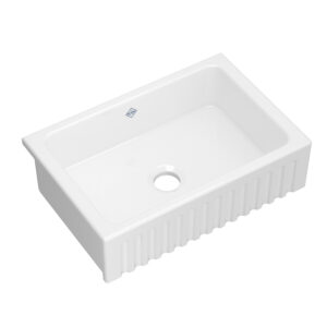 Shaws 31″ Bowland Single Bowl Apron Front Fireclay Kitchen Sink In White (WH)