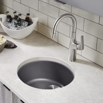 Blanco Rondo SILGRANIT 18" Dual Mount Bar Sink - Cinder - Image 2