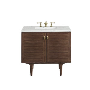 Amberly 36" Single Vanity, Mid-Century Walnut