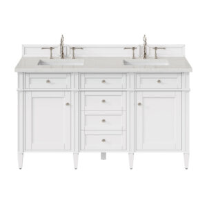 Brittany 60" Double Vanity, Bright White Vanity