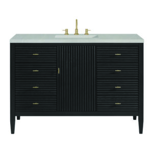Myrrin 48″ Vanity, Carbon Oak w/ 3 CM Eternal Serena Quartz Top