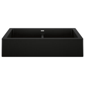Blanco Vintera SILGRANIT 33″ Double Bowl Apron-Front Farmhouse Sink – Coal Black