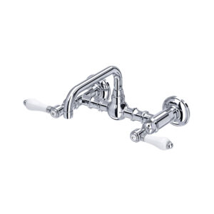 ROHL Acqui® Wall Mount Bridge Lavatory Faucet With U-Spout In Polished Chrome