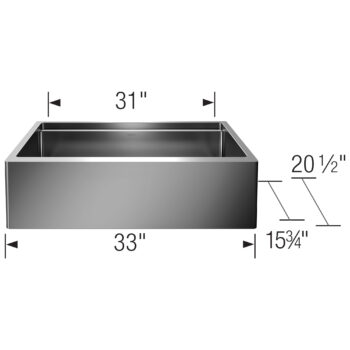 Blanco Quatrus R15 Ergon 33" Single Bowl Apron-Front Stainless Steel Farmhouse Sink - Image 12