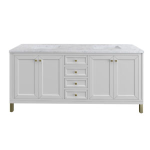 Chicago 72" Double Vanity, Glossy White