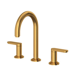 Riobel Arca™ Widespread Lavatory Faucet With C-Spout In Brushed Gold