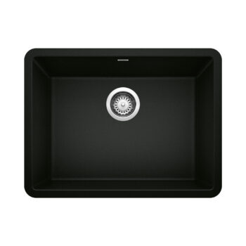 Blanco Precis SILGRANIT 24" Single Bowl Undermount Kitchen Sink - Coal Black