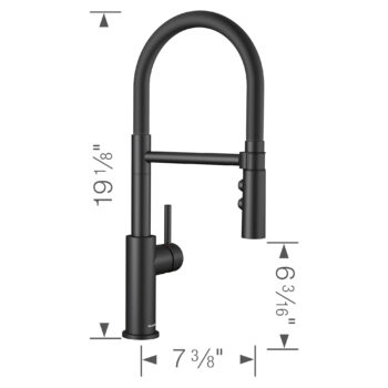 Blanco Catris Flexo Semi-Pro Pull-Down Dual-Spray Kitchen Faucet 1.5 GPM - Matte Black - Image 5