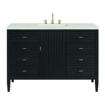 Myrrin 48" Vanity, Carbon Oak w/ 3 CM Lime Delight Quartz Top