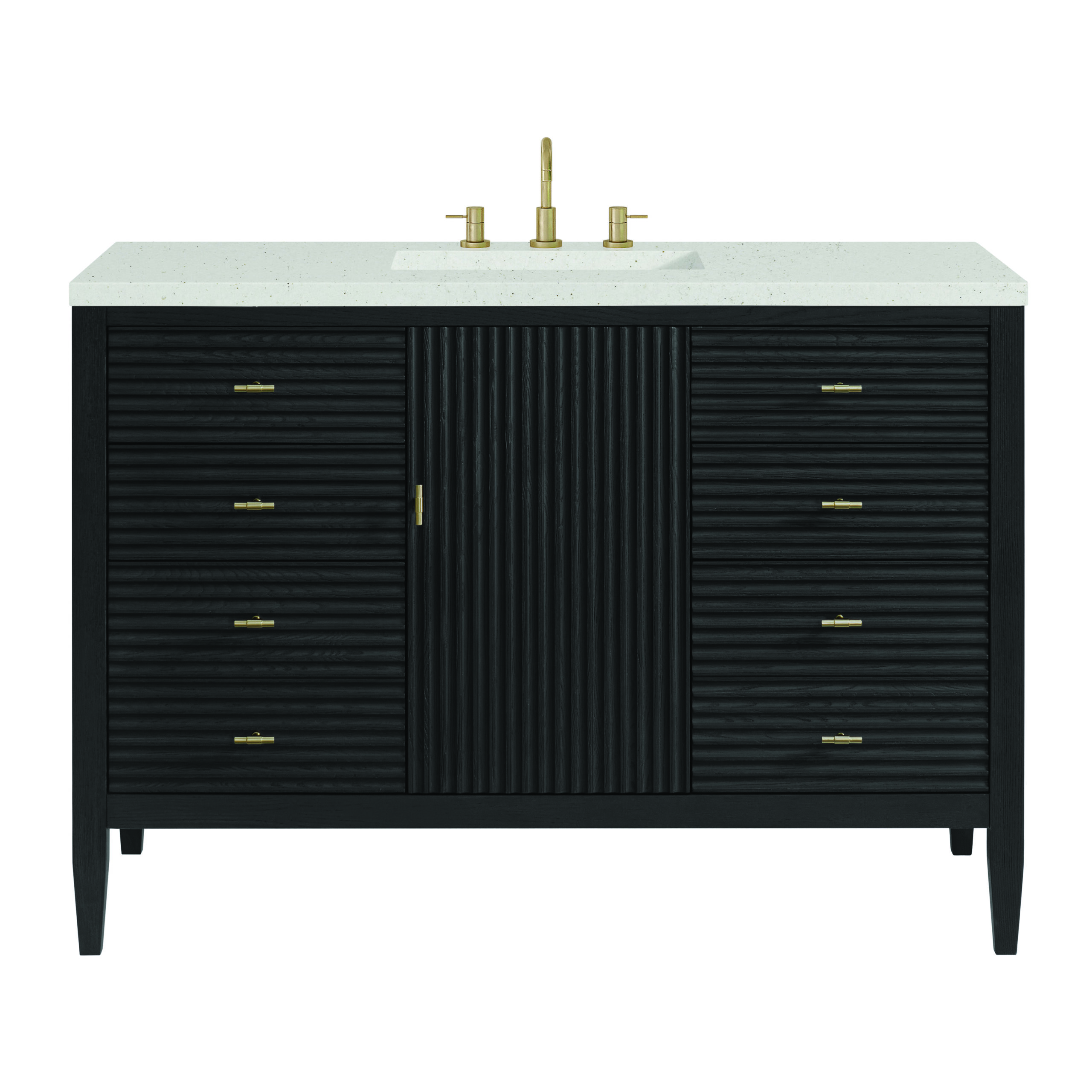 Myrrin 48" Vanity, Carbon Oak w/ 3 CM Lime Delight Quartz Top