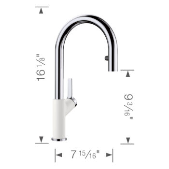 Blanco Urbena Pull-Down Dual-Spray Kitchen Faucet 1.5 GPM - Chrome/White - Image 9