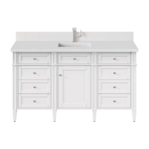 Brittany 60" Single Vanity, Bright White