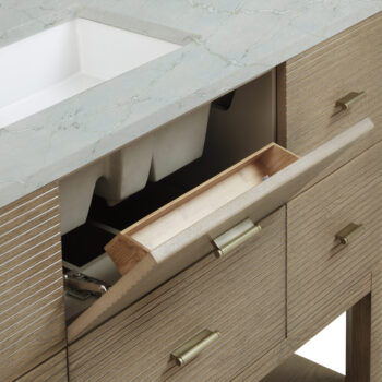 Lucian 48" Single Vanity, Pebble Oak w/ 3 CM Victorian Silver Quartz Top - Image 6