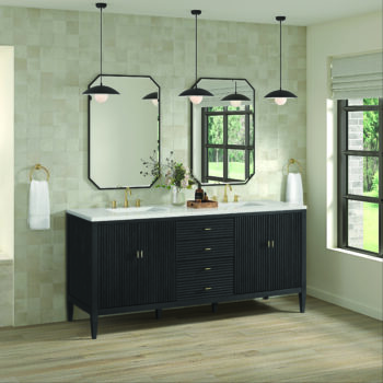 Myrrin 72" Double Vanity, Carbon Oak w/ 3 CM Lime Delight Quartz Top - Image 3
