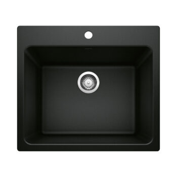 Blanco Liven SILGRANIT 25" Single Bowl Dual Mount Laundry Sink - Coal Black