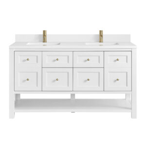 Breckenridge 60" Double Vanity, Bright White