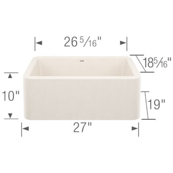 Blanco Ikon SILGRANIT 27" Single Bowl Apron-Front Farmhouse Sink - Soft White - Image 3