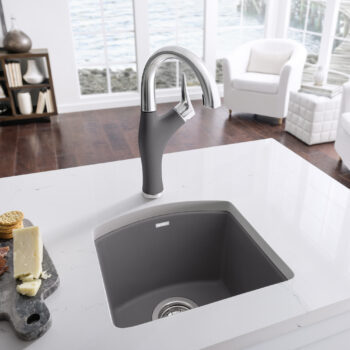 Blanco Diamond SILGRANIT 15" Dual Mount Bar Sink - Cinder - Image 2