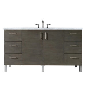 Metropolitan 60" Single Vanity, Silver Oak