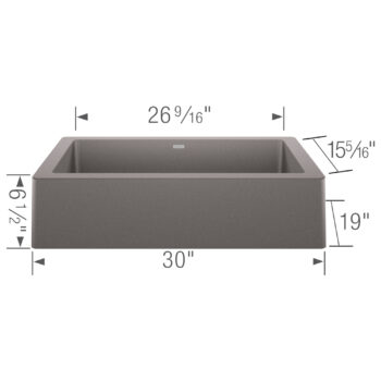 Blanco Vintera SILGRANIT 30" Single Bowl Apron-Front Farmhouse Sink - Metallic Gray - Image 3