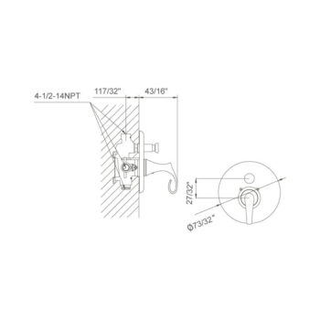 Dawn® Pressure Balancing Diverter Valve Trim, Brushed Nickel - Image 2