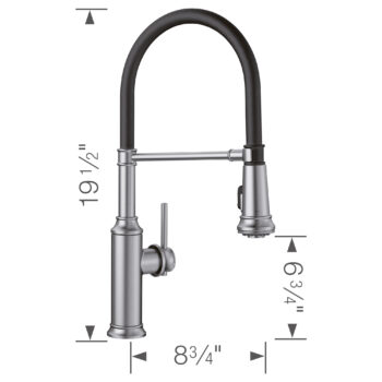 Blanco Empressa Semi-Pro Pull-Down Dual-Spray Kitchen Faucet 1.5 GPM - PVD Steel - Image 9