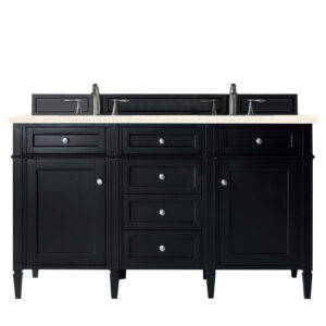 Brittany 60" Double Vanity, Black Onyx