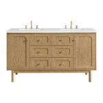 Laurent 60" Double Vanity, Light Natural Oak