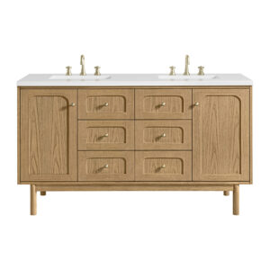Laurent 60″ Double Vanity, Light Natural Oak