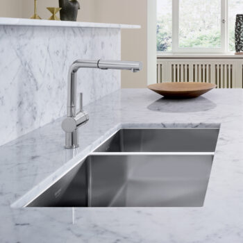 Blanco Precision R10 33" 60/40 Double Bowl Undermount Stainless Steel Kitchen Sink - Image 2