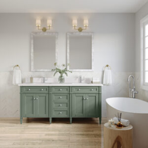 Brittany 72" Double Vanity, Smokey Celadon