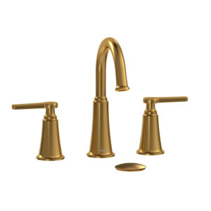 Riobel Momenti™ Widespread Lavatory Faucet With C-Spout In Brushed Gold