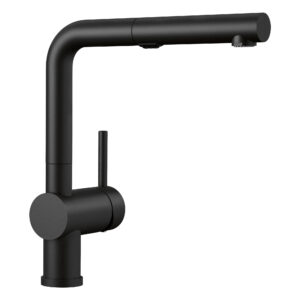 Blanco Linus Low Arc Pull-Out Dual-Spray Kitchen Faucet 1.5 GPM – Coal Black