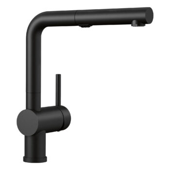 Blanco Linus Low Arc Pull-Out Dual-Spray Kitchen Faucet 1.5 GPM - Coal Black