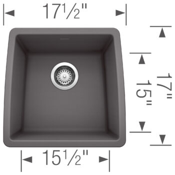 Blanco Performa SILGRANIT 17" Undermount Bar Sink - Cinder - Image 4