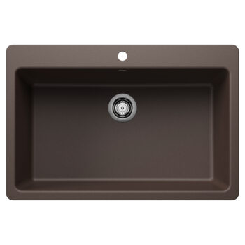 Blanco Liven SILGRANIT 33" Super Single Dual Mount Kitchen Sink - Café