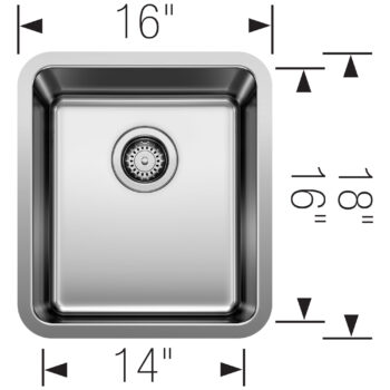 Blanco Formera 16" Undermount Stainless Steel Bar Sink - Image 6