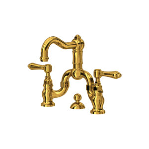 ROHL Acqui® Bridge Lavatory Faucet In Unlacquered Brass
