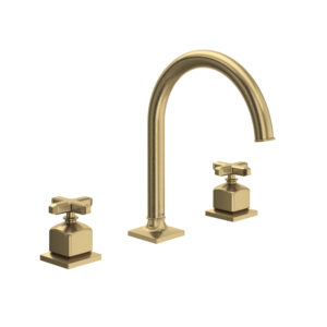 ROHL Apothecary™ Widespread Lavatory Faucet With C-Spout In Antique Gold