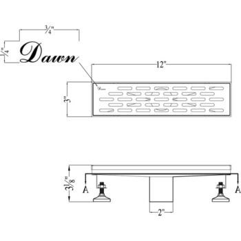 Dawn® Yangtze River Series - Linear Shower Drain 12"L In Polished satin - Image 2