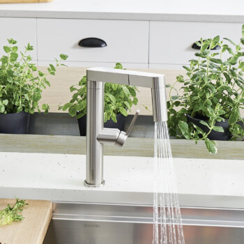 Blanco Panera Low Arc Pull-Out Dual-Spray Kitchen Faucet 1.5 GPM - Stainless Steel - Image 3