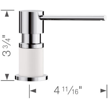 Blanco Lato Soap Dispenser - Chrome/White - Image 5